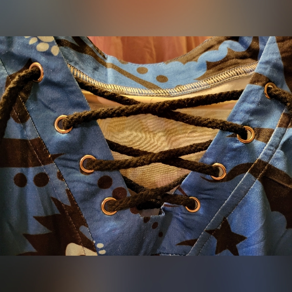 Laceup front blouse